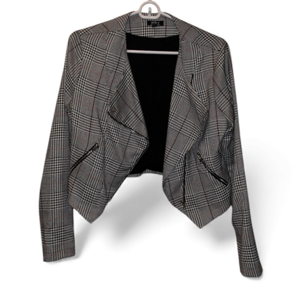 Privy Black and White Checkered Blazer